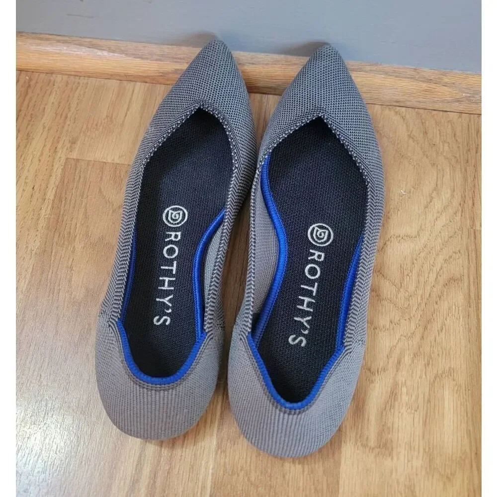 Rothy's Pointed Grey Slip-on Flats 7